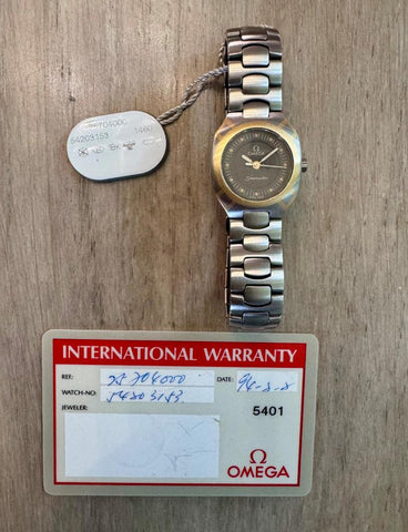 1994 Omega Polaris Seamaster Ladies Stainless Steel & 18K Gold Divers Watch - Original Card & Tag