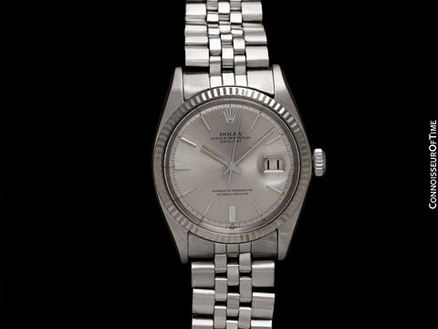 1967 Rolex Vintage Mens Datejust Ref. 1601 Watch with Pie Pan Dial - Stainless Steel & 18K White Gold