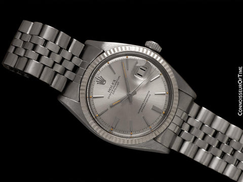 1967 Rolex Vintage Mens Datejust Ref. 1601 Watch with Pie Pan Dial - Stainless Steel & 18K White Gold
