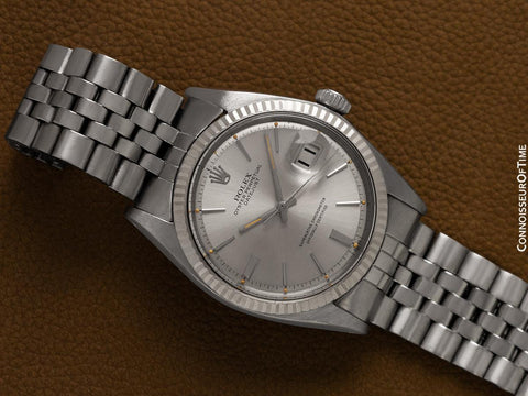1967 Rolex Vintage Mens Datejust Ref. 1601 Watch with Pie Pan Dial - Stainless Steel & 18K White Gold