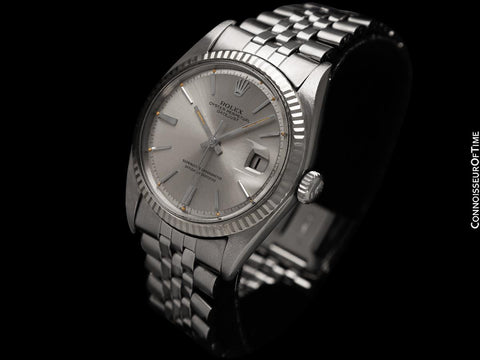 1967 Rolex Vintage Mens Datejust Ref. 1601 Watch with Pie Pan Dial - Stainless Steel & 18K White Gold