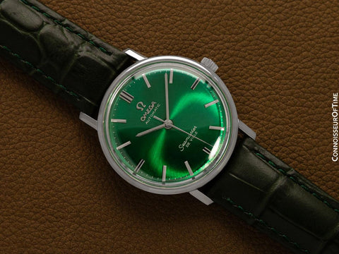 1962 Omega Seamaster De Ville Tsavorite Garnet Green Vintage Mens Automatic Watch - Stainless Steel