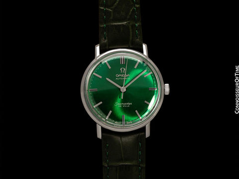 1962 Omega Seamaster De Ville Tsavorite Garnet Green Vintage Mens Automatic Watch - Stainless Steel