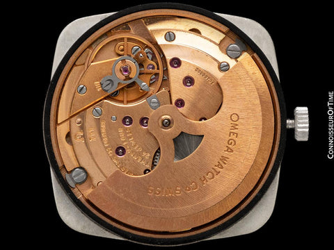 1973 Omega De Ville Vintage Mens Automatic Classic Retro TV Case Watch with Kashmir  Blue Dial - Stainless Steel