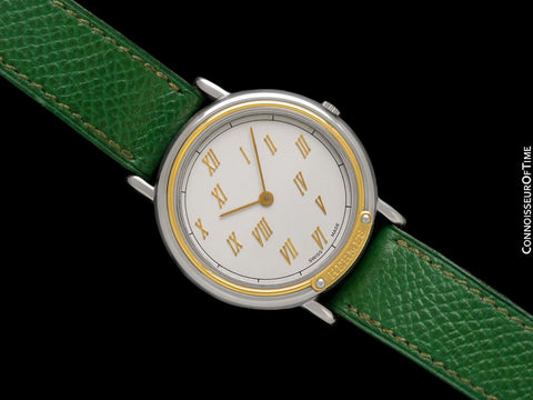 Hermes Meteore Mens Luxury Watch - Stainless Steel & Solid 18K Gold