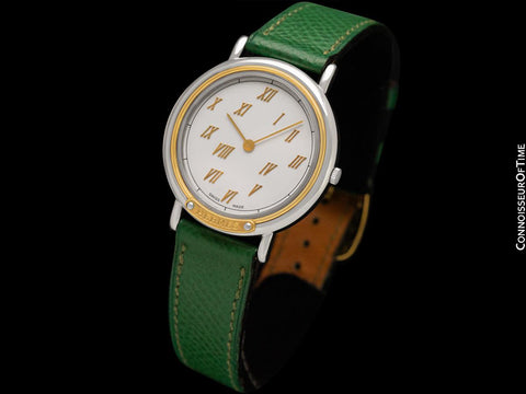 Hermes Meteore Mens Luxury Watch - Stainless Steel & Solid 18K Gold