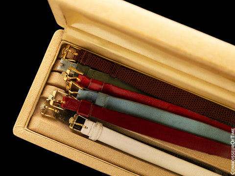 1960's Rolex Vintage Ladies 18K Gold Watch with Box & Interchangeable Straps - The Chameleon