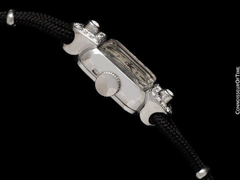 1950's Rolex Ladies Vintage Cocktail Watch - 18K White Gold & Diamonds