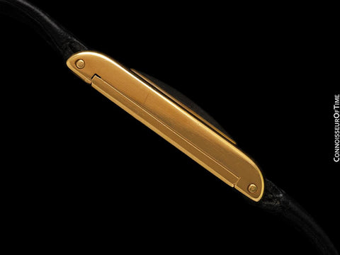 c. 1950 Cartier London Vintage Mens "Collection Privee" Level Ultra Rare Tank Normale Watch - 18K Gold