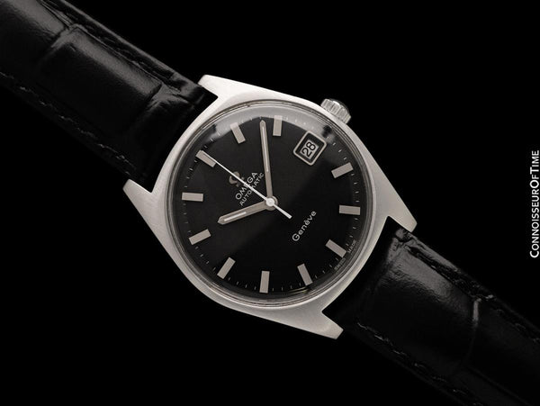 1969 Omega Geneve Vintage Mens Cal. 565 Automatic Watch with Black Dial - Stainless Steel