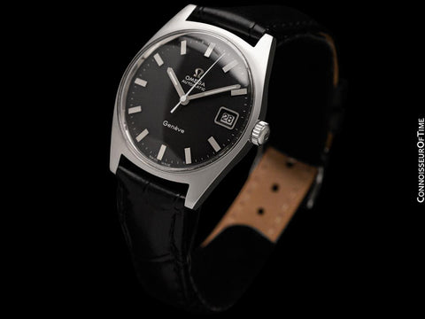 1969 Omega Geneve Vintage Mens Cal. 565 Automatic Watch with Black Dial - Stainless Steel