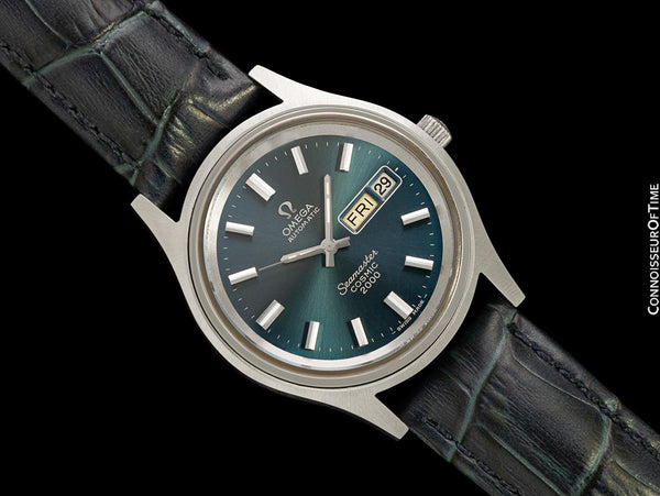 1978 Omega Seamaster Cosmic 2000 Vintage Retro Mens Day Date Dive Watch - Stainless Steel