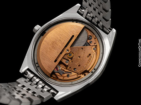 1978 Omega Seamaster Vintage Mens Bracelet Automatic Day Date Bordeaux Wine Watch - Stainless Steel