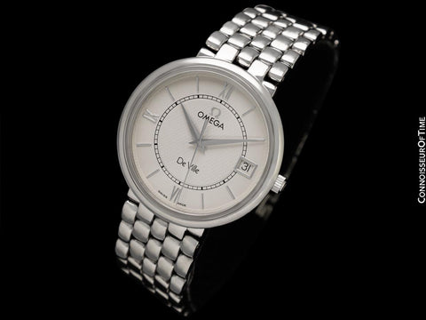 1998 Omega De Ville Prestige Mens Thin Dress Watch with Date & Bracelet - Stainless Steel