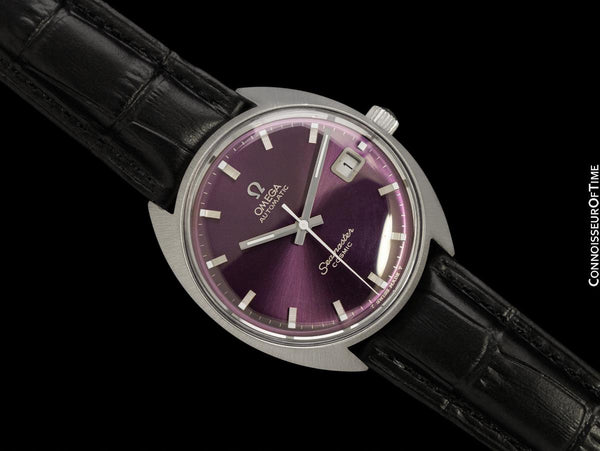 1968 Omega Vintage Mens Seamaster Cosmic Retro Cal. 565 Watch with Royal Amethyst Dial - Stainless Steel