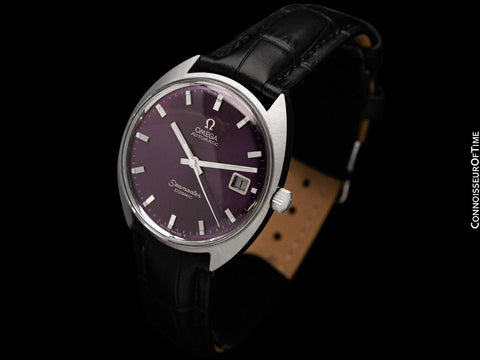 1968 Omega Vintage Mens Seamaster Cosmic Retro Cal. 565 Watch with Royal Amethyst Dial - Stainless Steel
