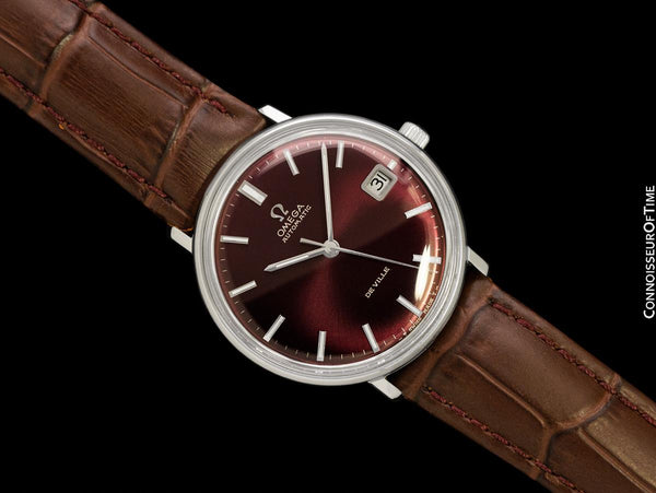 1968 Omega De Ville Vintage Mens Cal. 565 Automatic Shiraz Wine Dial Watch - Stainless Steel