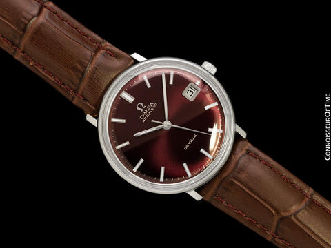 1968 Omega De Ville Vintage Mens Cal. 565 Automatic Shiraz Wine Dial Watch - Stainless Steel