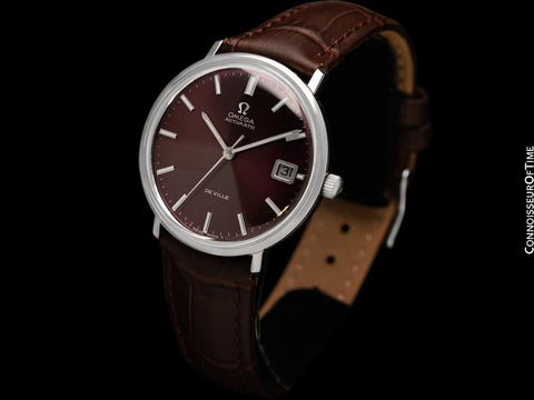 1968 Omega De Ville Vintage Mens Cal. 565 Automatic Shiraz Wine Dial Watch - Stainless Steel