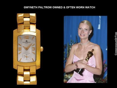 Gwyneth Paltrow Owned & Often Worn Watch - Baume & Mercier Heavy 18K Gold Hampton Milleis Watch