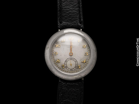 1920's Movado Full Hermetic Mens Nickel Watch - Early Waterproof Design
