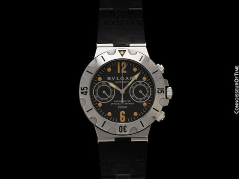 Bvlgari Bulgari Diagono Scuba Mens Automatic Chronograph Watch, SCB 38 S - Steel & Rubber