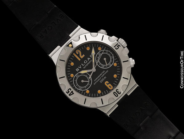 Bvlgari Bulgari Diagono Scuba Mens Automatic Chronograph Watch, SCB 38 S - Steel & Rubber