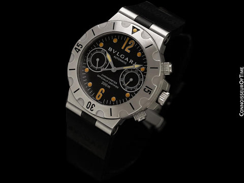 Bvlgari Bulgari Diagono Scuba Mens Automatic Chronograph Watch, SCB 38 S - Steel & Rubber