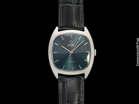 1973 Omega De Ville Vintage Mens Automatic Smoked Sapphire Watch - Stainless Steel