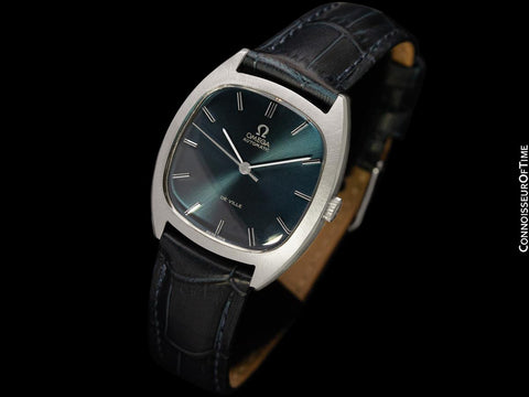 1973 Omega De Ville Vintage Mens Automatic Smoked Sapphire Watch - Stainless Steel