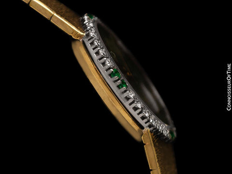 Piaget Ladies Vintage Cocktail Watch - 18K Gold and Factory Piaget Diamonds, Emeralds & Nephrite Jade
