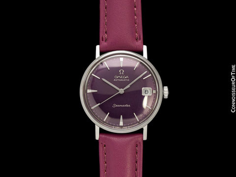 1961 Omega Seamaster Mens Vintage Cal. 562 Watch with Mulberry Amethyst Dial - Stainless Steel