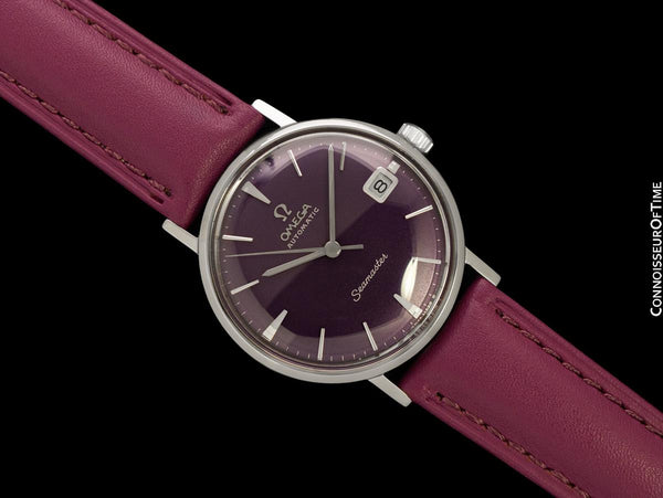 1961 Omega Seamaster Mens Vintage Cal. 562 Watch with Mulberry Amethyst Dial - Stainless Steel