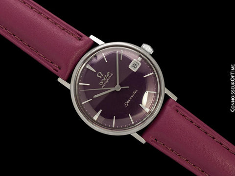 1961 Omega Seamaster Mens Vintage Cal. 562 Watch with Mulberry Amethyst Dial - Stainless Steel