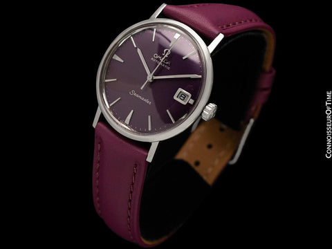 1961 Omega Seamaster Mens Vintage Cal. 562 Watch with Mulberry Amethyst Dial - Stainless Steel