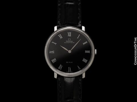 1973 Omega Vintage De Ville Mens Full Size Automatic Watch with Black Dial - Stainless Steel
