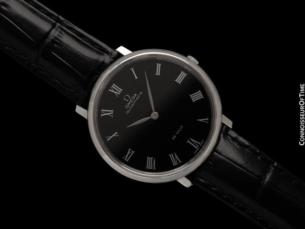 1973 Omega Vintage De Ville Mens Full Size Automatic Watch with Black Dial - Stainless Steel