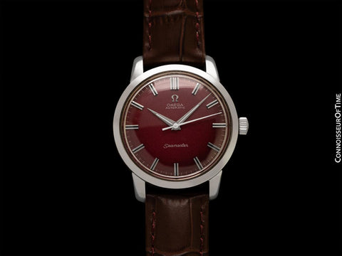 1961 Omega Seamaster Mens "Jumbo" Vintage Automatic Bordeaux Wine Dial Watch - Stainless Steel