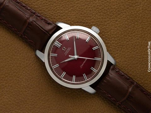 1961 Omega Seamaster Mens "Jumbo" Vintage Automatic Bordeaux Wine Dial Watch - Stainless Steel