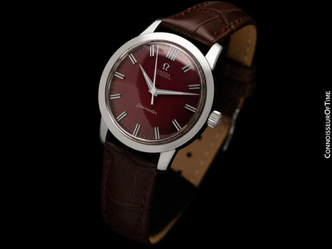 1961 Omega Seamaster Mens "Jumbo" Vintage Automatic Bordeaux Wine Dial Watch - Stainless Steel