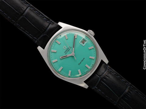 1969 Omega Geneve Vintage Mens Cal. 565 Automatic Watch with Tiffany & Co. Blue Dial - Stainless Steel