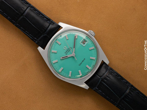 1969 Omega Geneve Vintage Mens Cal. 565 Automatic Watch with Tiffany & Co. Blue Dial - Stainless Steel