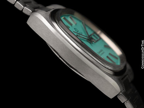 1981 Omega Seamaster Vintage Mens Bracelet Automatic Day Date Tiffany Blue Watch - Stainless Steel