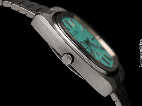 1981 Omega Seamaster Vintage Mens Bracelet Automatic Day Date Tiffany Blue Watch - Stainless Steel