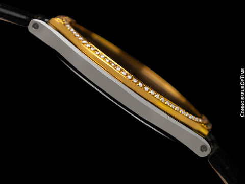 Omega De Ville "Symbol" Mens Stainless Steel & Solid 18K Gold Watch with Diamonds