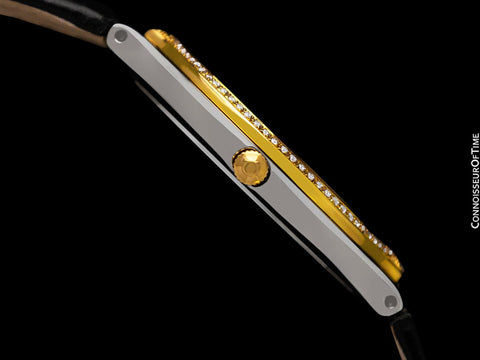 Omega De Ville "Symbol" Mens Stainless Steel & Solid 18K Gold Watch with Diamonds