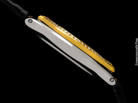 Omega De Ville "Symbol" Ladies Stainless Steel & Solid 18K Gold Watch with Diamonds