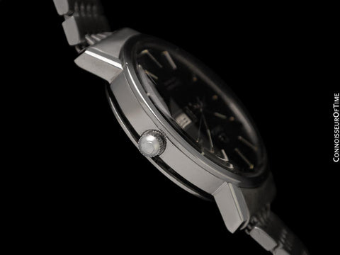 c. 1976 Omega Seamaster Mens Automatic, Double Quick-Set Day Date Black Dial Watch - Stainless Steel