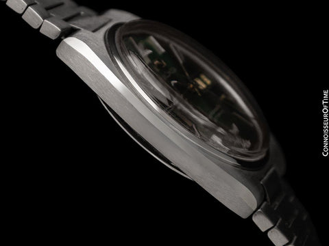 1981 Omega Seamaster Vintage Mens Bracelet Automatic Day Date Emerald Green Watch - Stainless Steel