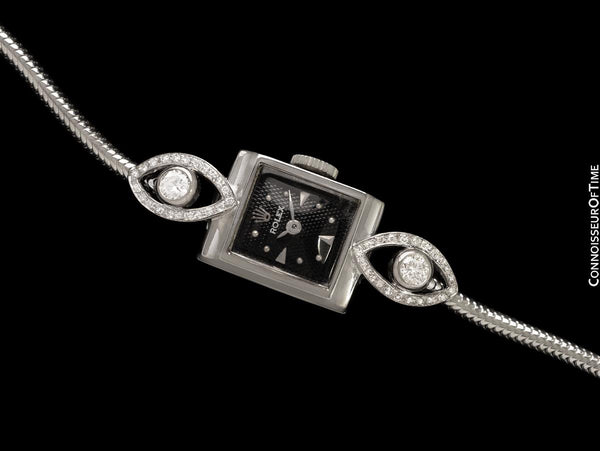 1960's Rolex Ladies Vintage Cocktail Watch - 18K White Gold & Diamonds